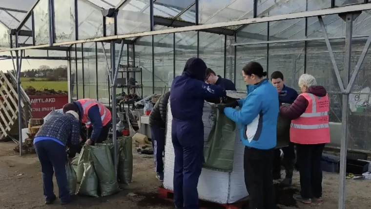 Pupils from Astley Park School and Oliver House came with us to Glenroyde Garden Nurseries